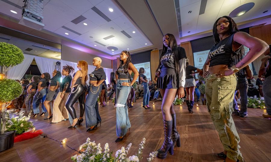 ASU students pose during the Fashion SHow