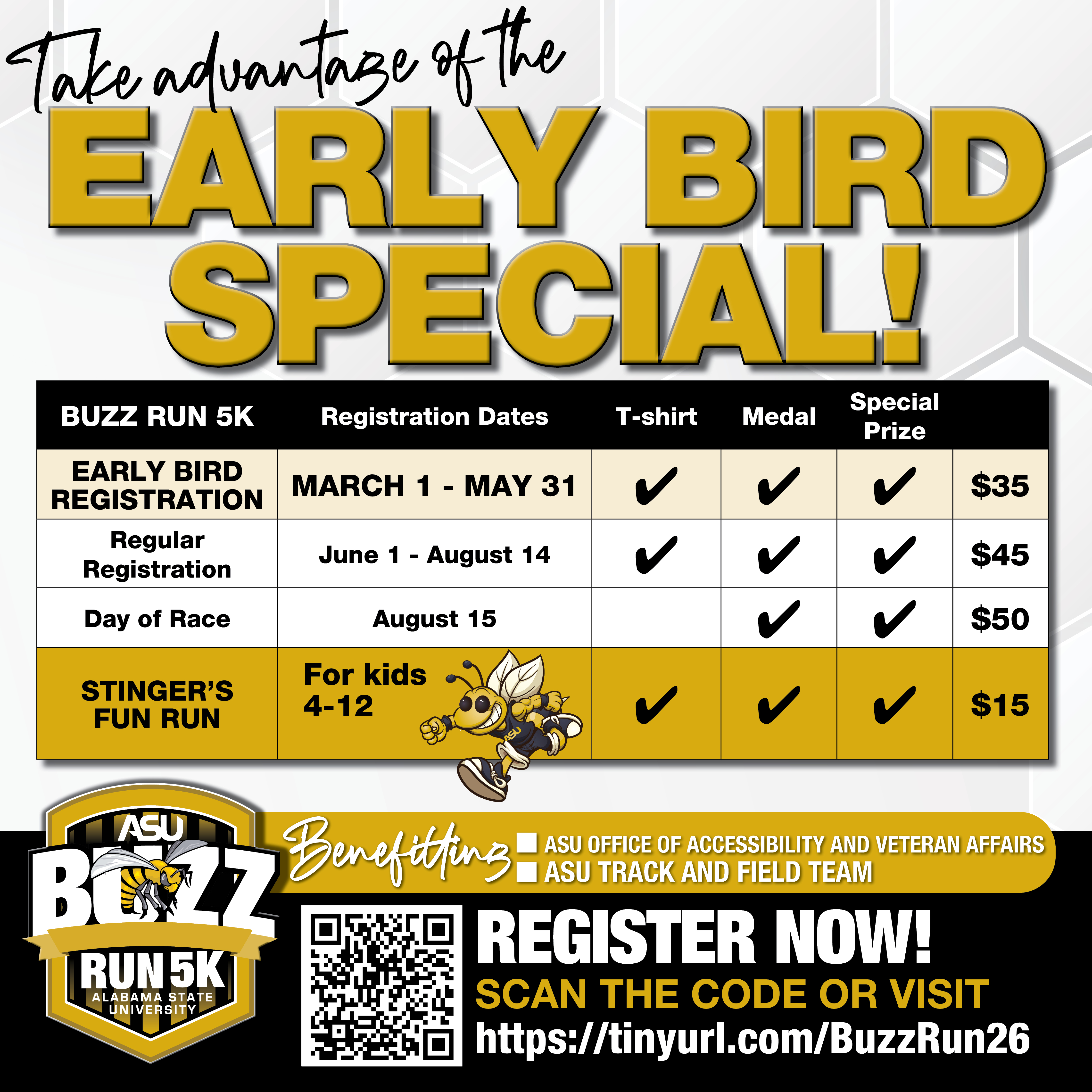 BuzzRun early bird graphic